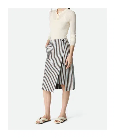 Bottega Veneta Leather Intrecciato Riva Flat Mules In White