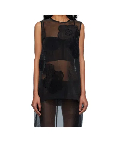 Cecilie Bahnsen Alba Liquid Myrtia Sheer Organza Tank In Black