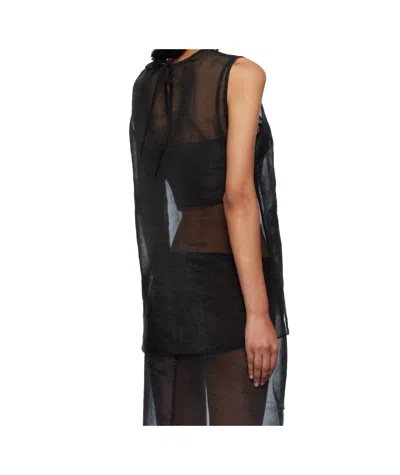 Cecilie Bahnsen Alba Liquid Myrtia Sheer Organza Tank In Black