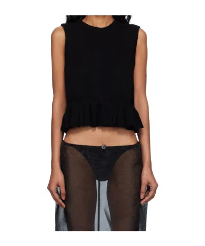 Cecilie Bahnsen Bill Vest Recycled Cashmere In Black