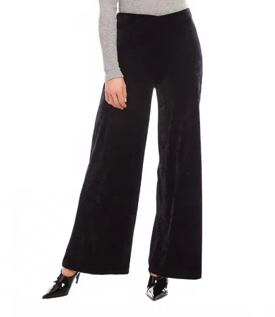 Karen Kane Crushed Velvet Ankle Wide Leg Pants In Black
