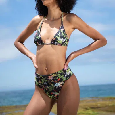 Lvhr Gemma Triangle Bikini Top In Black Botanical In Multi