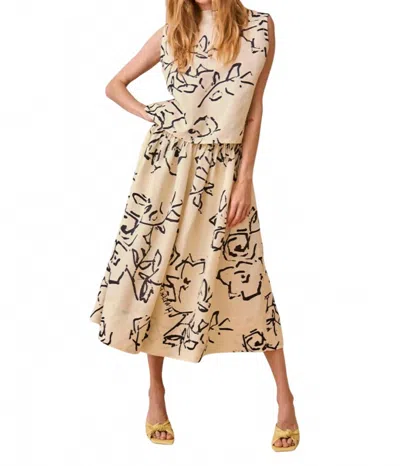 Hunter Fallon Midi Skirt In Onyx Amaryllis In Neutral