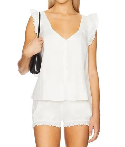 Sanctuary Time Off Shell V-neck Top In White In White