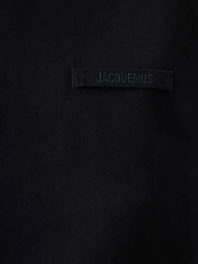 Jacquemus Grosgrain Short Sleeve T-shirt In Black