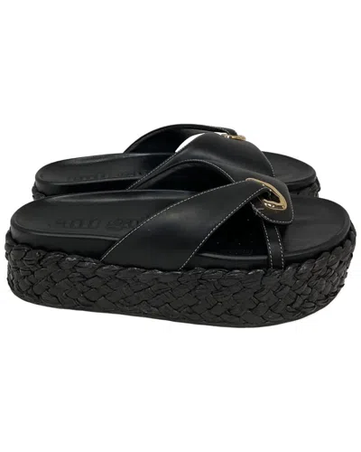 Cult Gaia Blythe Platform Sandals In Black Leather