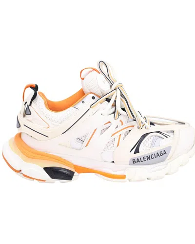 Balenciaga Multicolor Mesh And Rubber Track Sneakers In Orange
