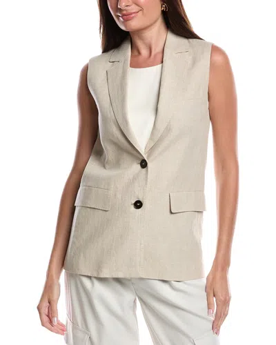 Marella Palk Linen Blazer In White