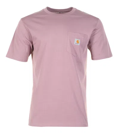 Carhartt Short Sleeve Pocket T Shirt Daphne In Pink