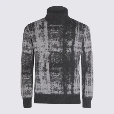 Piacenza Cashmere Roll-neck Abstract-motif Sweater In Black