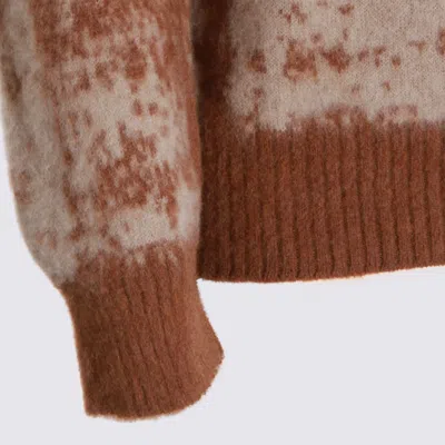 Piacenza Cashmere Roll-neck Patterned Sweater In Brown