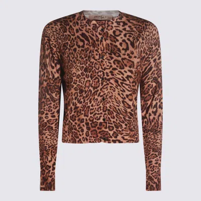 Twinset Twin-set Cropped Leopard Print Jacket With Button-down Front In Brown
