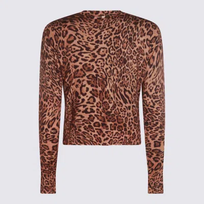 Twinset Twin-set Cropped Leopard Print Jacket With Button-down Front In Brown