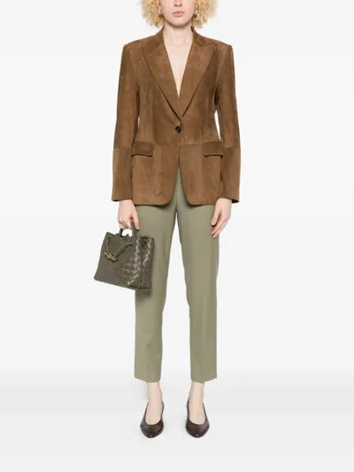 Peserico Elastic-waist Embellished Trousers In Green