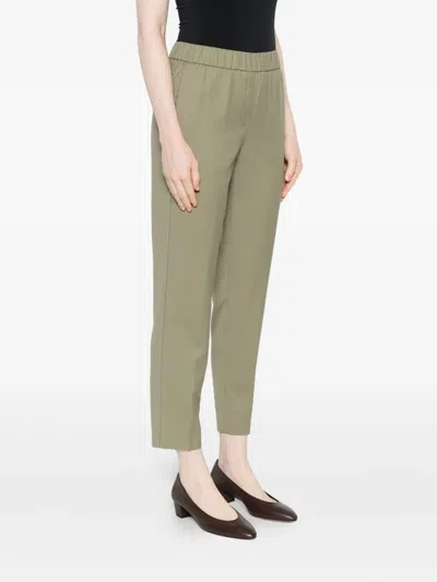 Peserico Elastic-waist Embellished Trousers In Green