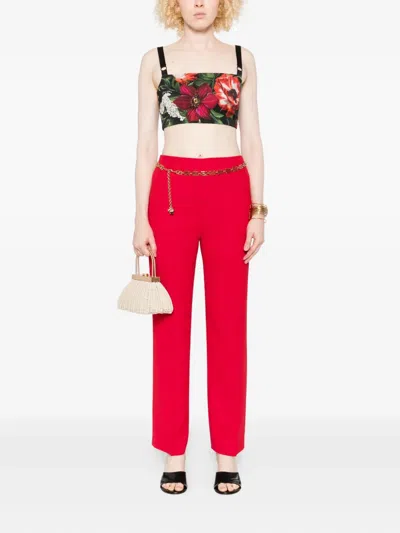 Dolce & Gabbana Floral Print Cropped Dress With Adjustable Straps In Multi