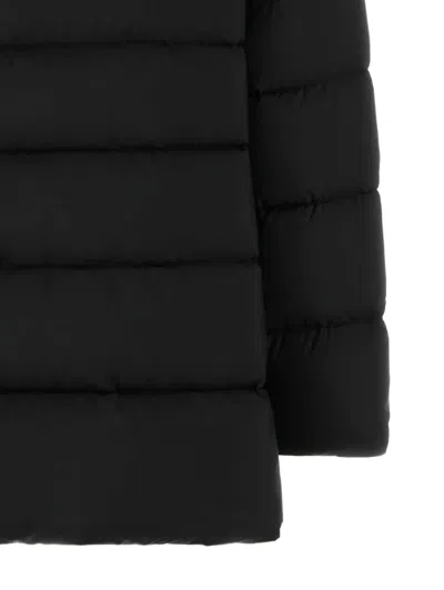 Moorer Hooded Quilted Down Jacket With Snap Button Pockets In Black