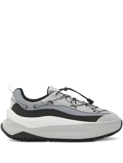 Moon Boot Chunky Sole Sneakers Featuring Mesh Panels In Gray