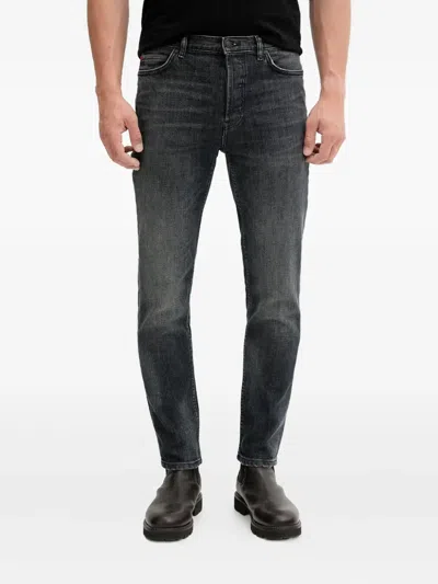 Hugo Boss Slim Leg Denim Five-pocket Style In Gray