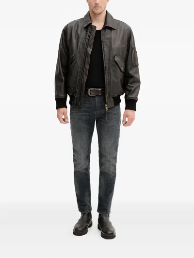 Hugo Boss Slim Leg Denim Five-pocket Style In Gray