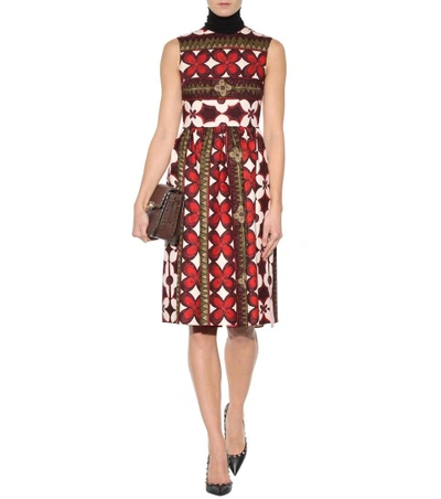Shop Valentino Printed Wool And Silk Dress In Multicoloured