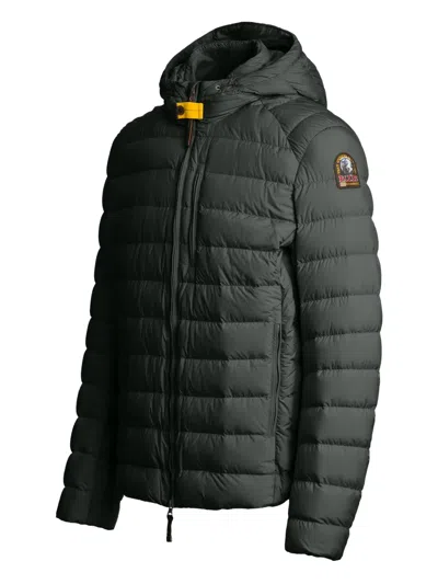 Parajumpers Quilted High Collar Long Sleeve Coat In Black