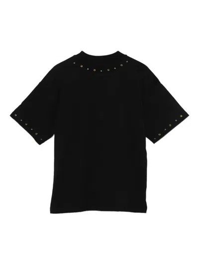 Msgm Kids Studded T-shirt In Black