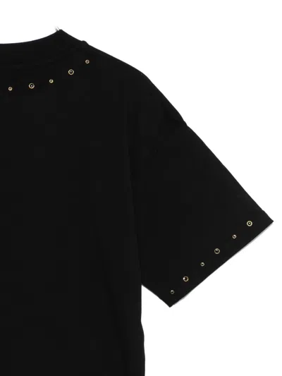 Msgm Kids Studded T-shirt In Black