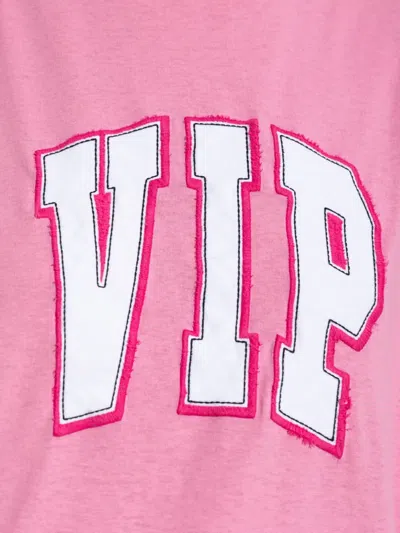 Balenciaga Pink Crewneck Logo T-shirt In Pink