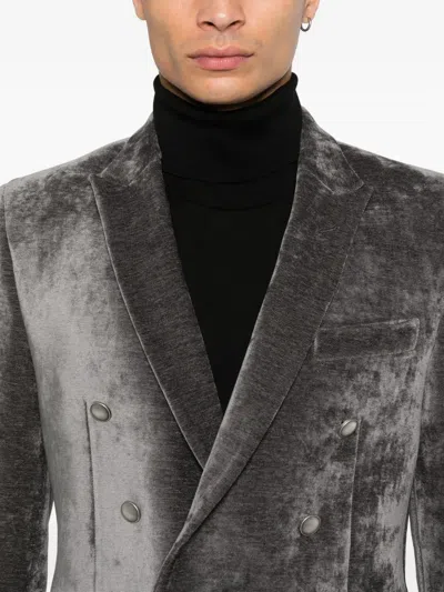 双排扣丝绒夹克