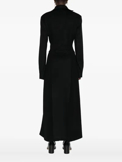 Yehuafan Buttoned-up Coat In Black