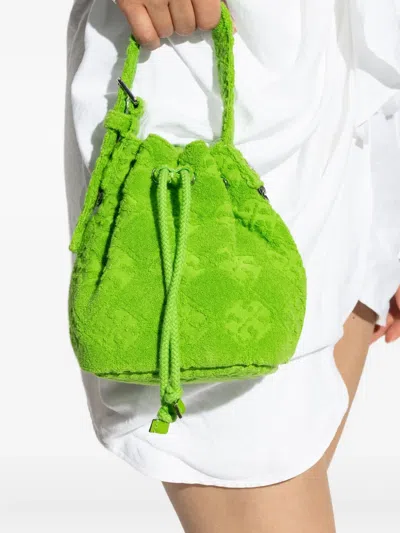 Tory Burch Borsa A Secchiello In Spugna Verde Prato Donna In Green