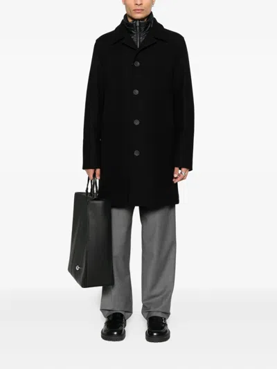 Herno Single-breasted Padded Coat In Black