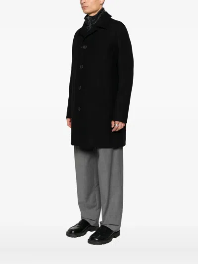 Herno Single-breasted Padded Coat In Black