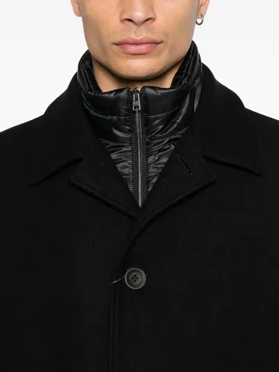 Herno Single-breasted Padded Coat In Black