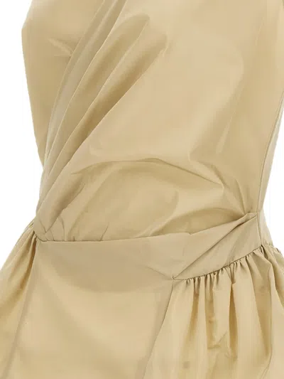 Simone Rocha Draped Beige Top With Fitted Bodice In Neutral