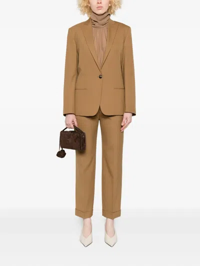 Alberta Ferretti Single-breasted Blazer In Brown