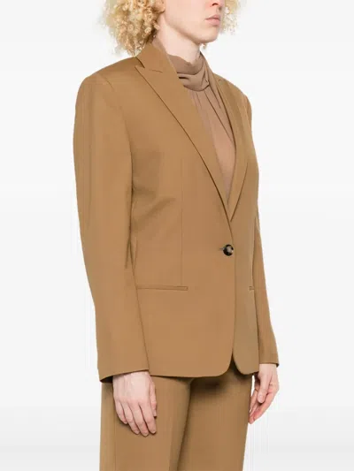 Alberta Ferretti Single-breasted Blazer In Brown