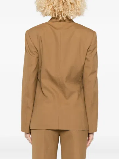 Alberta Ferretti Single-breasted Blazer In Brown