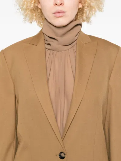 Alberta Ferretti Single-breasted Blazer In Brown