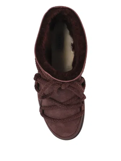 Inuikii Classic Low Suede Snow Boots In Burgundy