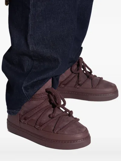 Inuikii Classic Low Suede Snow Boots In Burgundy