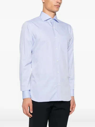 Truzzi Button-down Pocket Shirt In Blue
