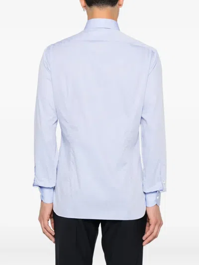 Truzzi Button-down Pocket Shirt In Blue