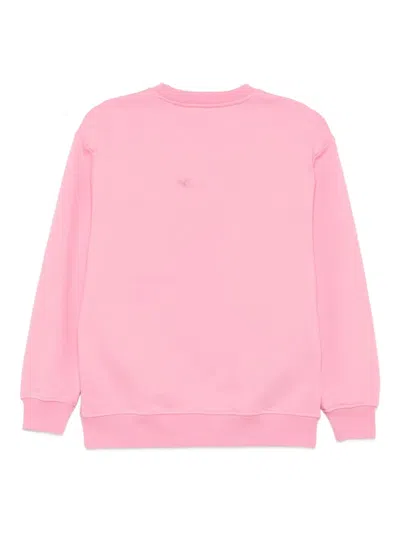 Msgm Logo-print Sweatshirt In Pink