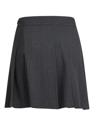 Semper Grey Elastane Skirt In Black