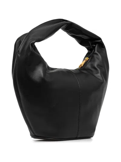 Furla Structured Mini Hobo Bag With Top Handle In Black