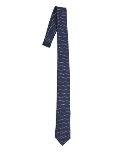 Fendi Slim Tie Polka Dot Pattern Design In Blue