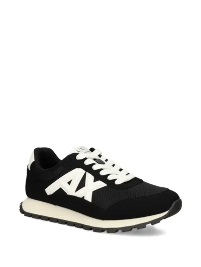Armani Exchange Logo-detail Mesh Panel Sneakers In Black