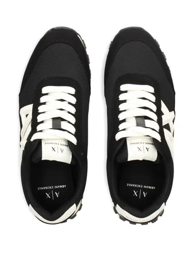 Armani Exchange Logo-detail Mesh Panel Sneakers In Black
